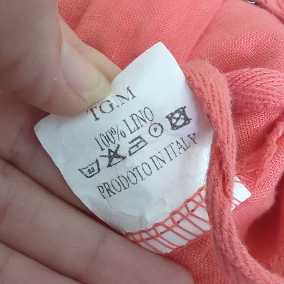 Emporium Made in Italy Jacket Womens OS S-L 100% Linen Pink Hooded Zip Up - Picture 2 of 6